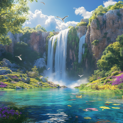 Sunny Day Waterfall
