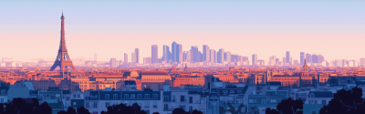 Pixel Art Paris Skyline