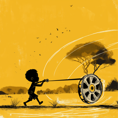 African Boy with Film Reel