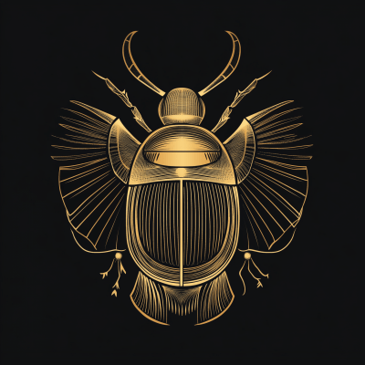 Line Art Scarab Hieroglyph