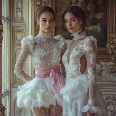 Elegant Fashion in Rococo Setting