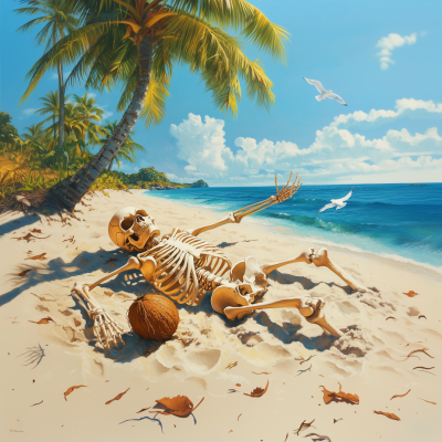 Beach Skeleton Scene