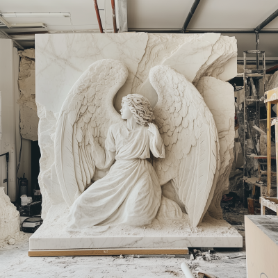 Half Finished Angel Sculpture
