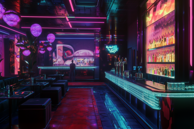 Futuristic Cafe Interior