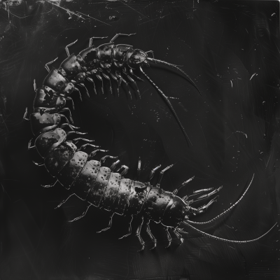 Vintage Monochrome Centipede