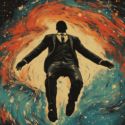 Faceless Man in Infinite Space