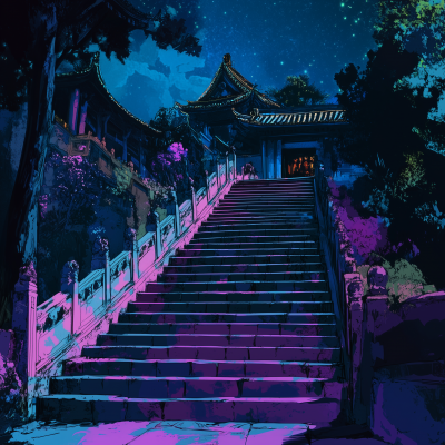 Psychedelic Temple Steps