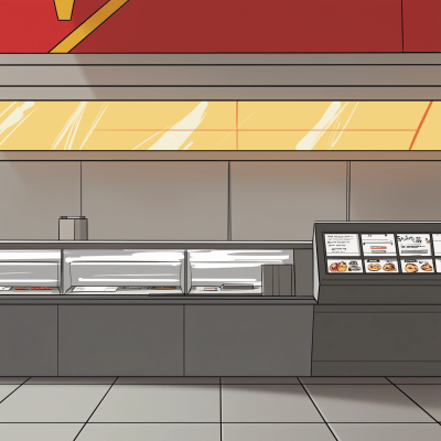 Anime Fast Food Counter