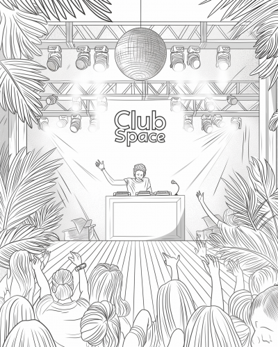 Club Space Miami Illustration