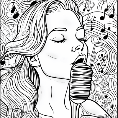 Close-up Coloring Book Illustration