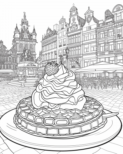 Classic Belgian Waffle in Brussels