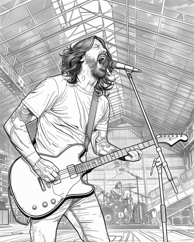 Foo Fighters Performance Coloring Page
