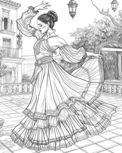 Flamenco Dancer Coloring Page