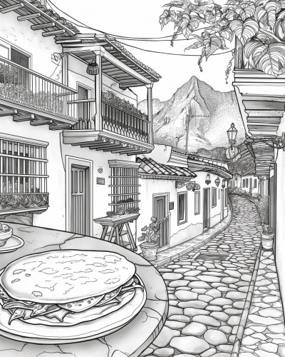 Venezuelan Arepa Coloring Page
