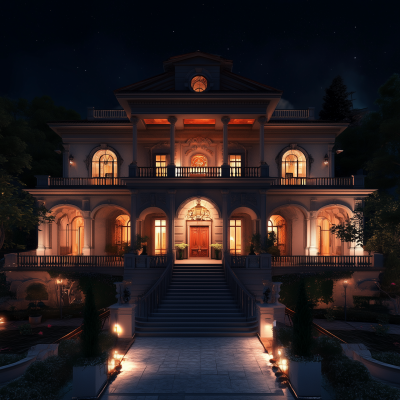 Mafia Mansion at Night