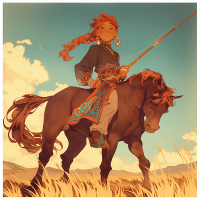 Young Boy Centaur Fishing