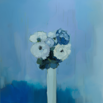 Blueish Flower Still Life Abstract