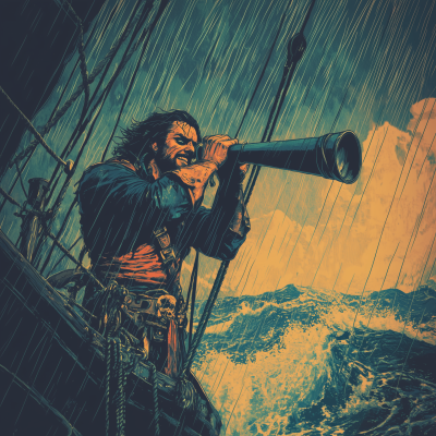 Pirate Captain in Storm