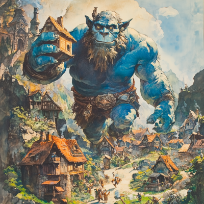 Giant Troll and Village Home