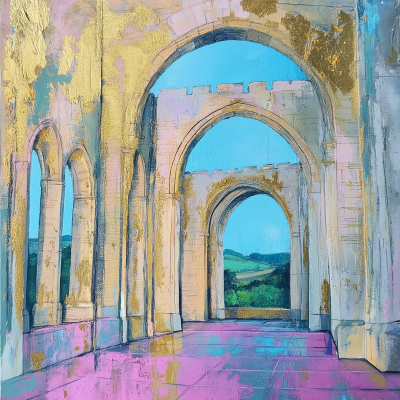 Fountains Abbey in Pastel