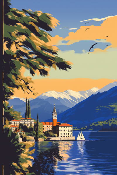 Lago di Como Vintage Postcard