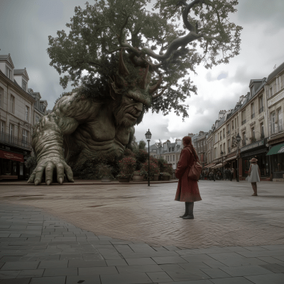 Furious Hill Giant in Town Square