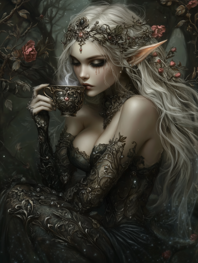 Elegant Elf Queen in the Forest