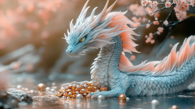 Turquoise Dragon on Treasure