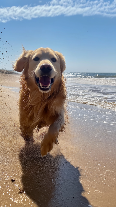 Golden Retriever at the Beach