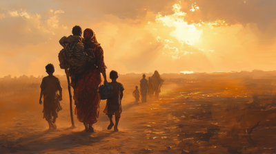 Refugees on a Dusty Road