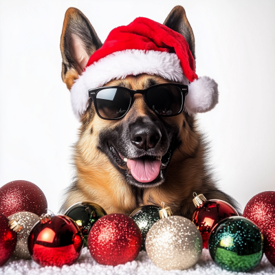 Festive German Shepherd