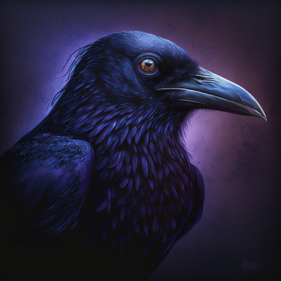 Dark Indigo Raven