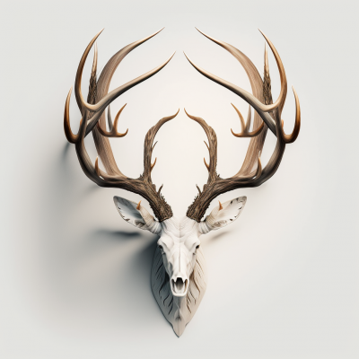 Elegant Antlers on White Background