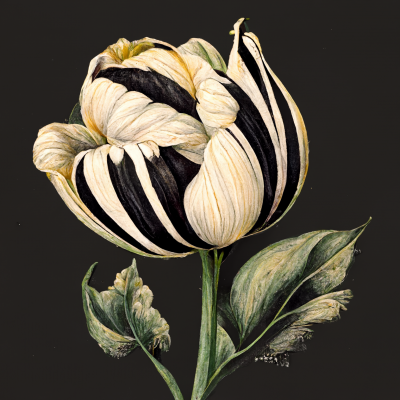 Black and Cream Striped Tulip