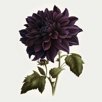 Purple Dahlia Illustration