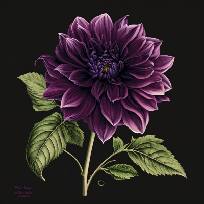 Dark Purple Dahlia