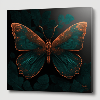 Copper and Dark Teal Butterfly