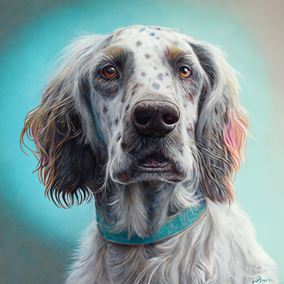 Pastel Portrait of English Setter