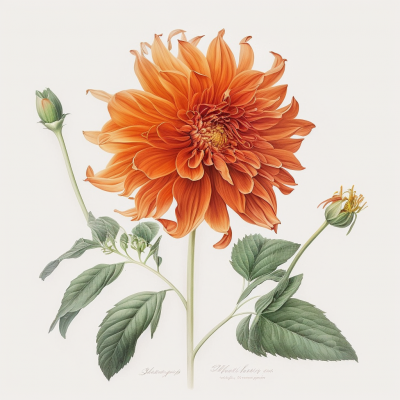 Deep Orange Dahlia