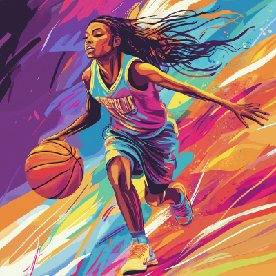 Abstract Basketball Action