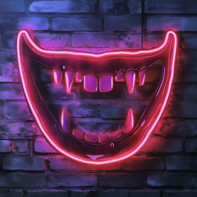 Vampire Fangs Neon Art