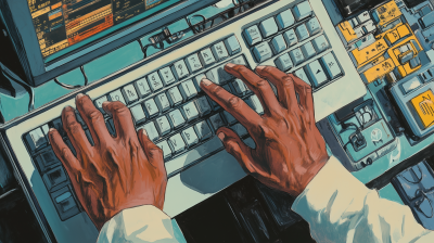Typing in a Retro Office
