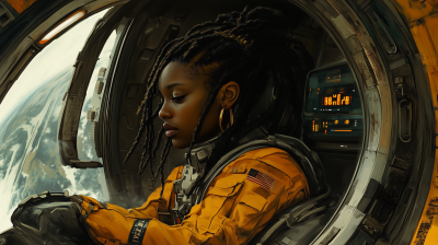 Young Lady in Spacecraft