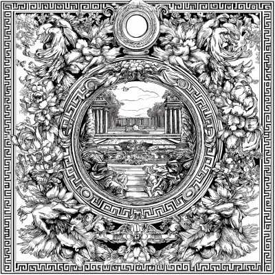 Garden of Eden in Engraving Style