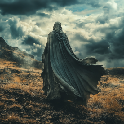 Triumphant Figure in Mystical Land