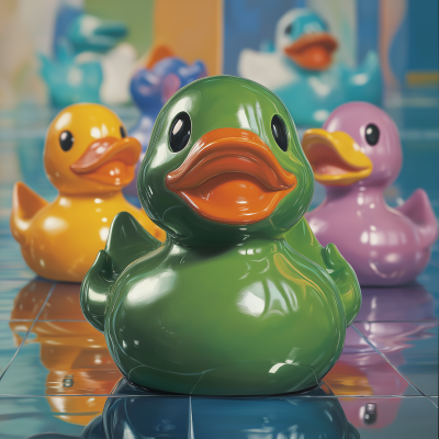 Colorful Rubber Duck Race