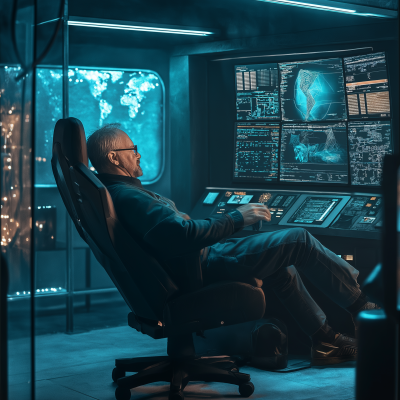 Man in Control Room