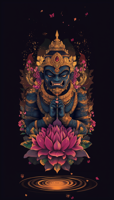 Thai God Yakshas Illustration