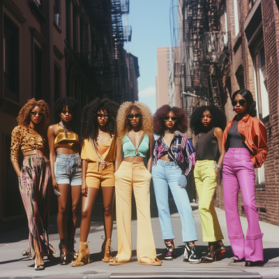Stylish Young Women in New York