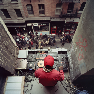 Grandmaster Flash DJing in NYC